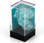 Frosted Teal/White: Polyhedral 7-Die Set Dice CHESSEX