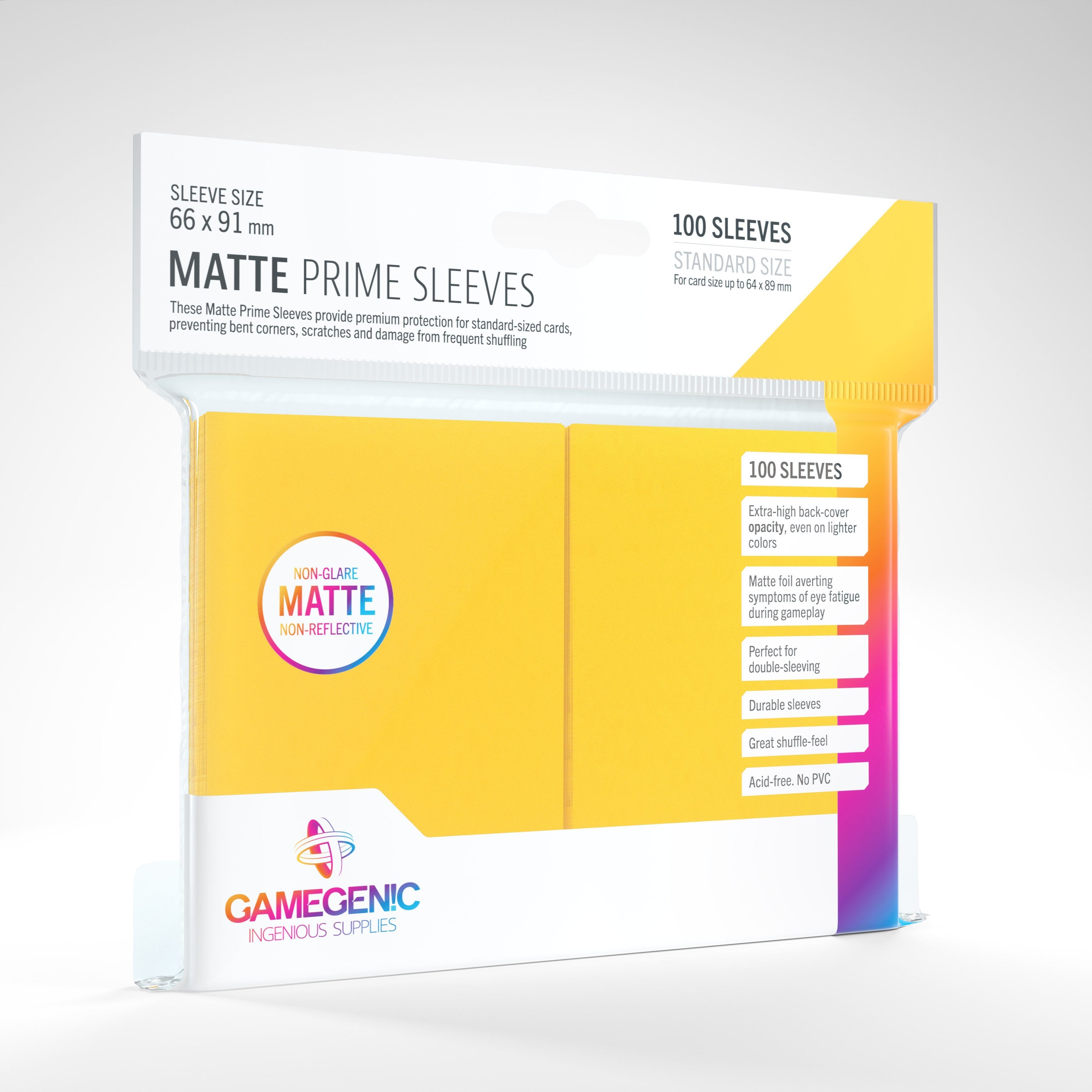 Gamegenic Matte Prime Sleeves 100 Sleeves Supplies Gamegenic