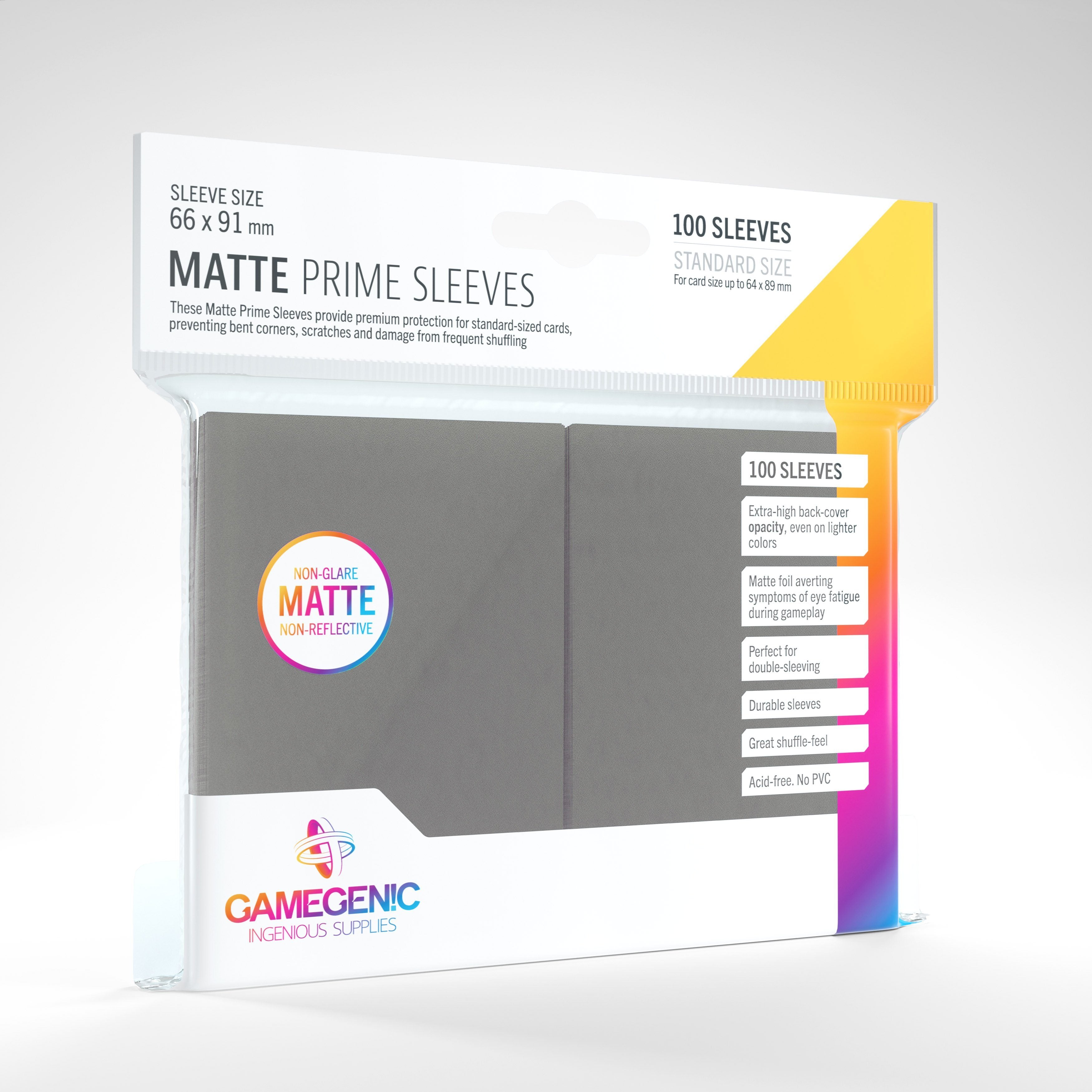 Gamegenic Matte Prime Sleeves 100 Sleeves Supplies Gamegenic Dark Gray
