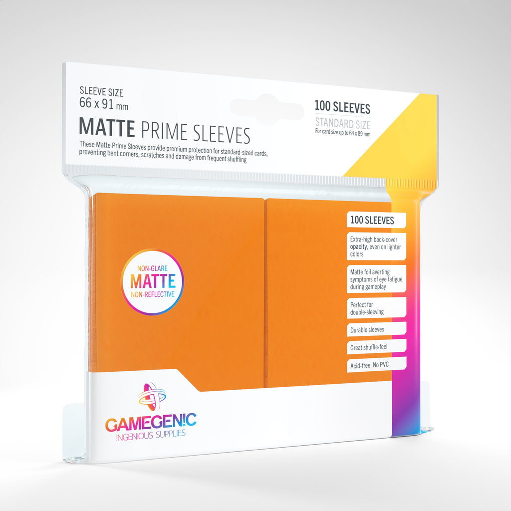 Gamegenic Matte Prime Sleeves 100 Sleeves Supplies Gamegenic Orange