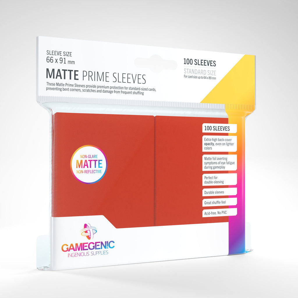 Gamegenic Matte Prime Sleeves 100 Sleeves Supplies Gamegenic Red