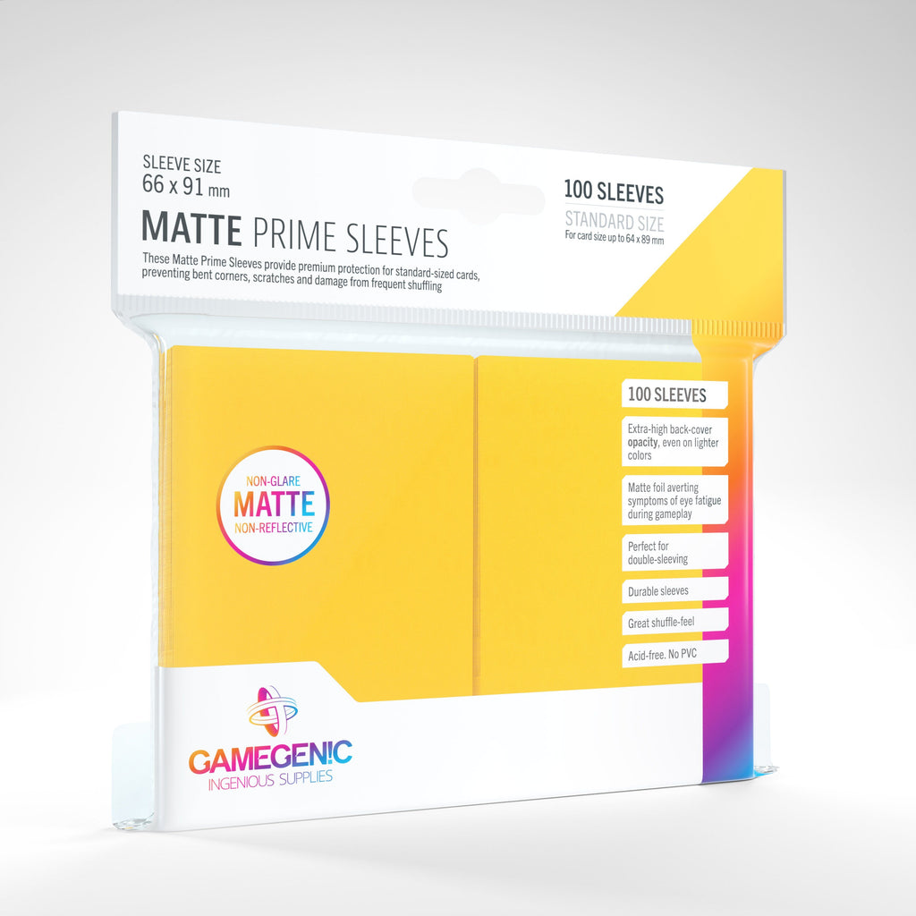 Gamegenic Matte Prime Sleeves 100 Sleeves Supplies Gamegenic Yellow
