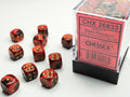 Gemini® 12mm d6 Black-Red/gold Dice Block (36 dice) Dice Sets & Games CHESSEX
