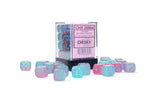 Gemini® 12mm d6 Gel Green-Pink/blue Luminary™ Dice Block™ (36 dice) Dice Sets & Games CHESSEX