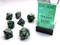 Gemini® Polyhedral Black-Grey/green 7-Die Set Dice CHESSEX