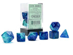 Gemini® Polyhedral Blue-Blue/light blue Luminary™ 7-Die Set Dice Sets & Games CHESSEX