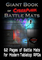 Giant Book of CyberPunk Battle Mats - 12x16" A3 RPG Loke 