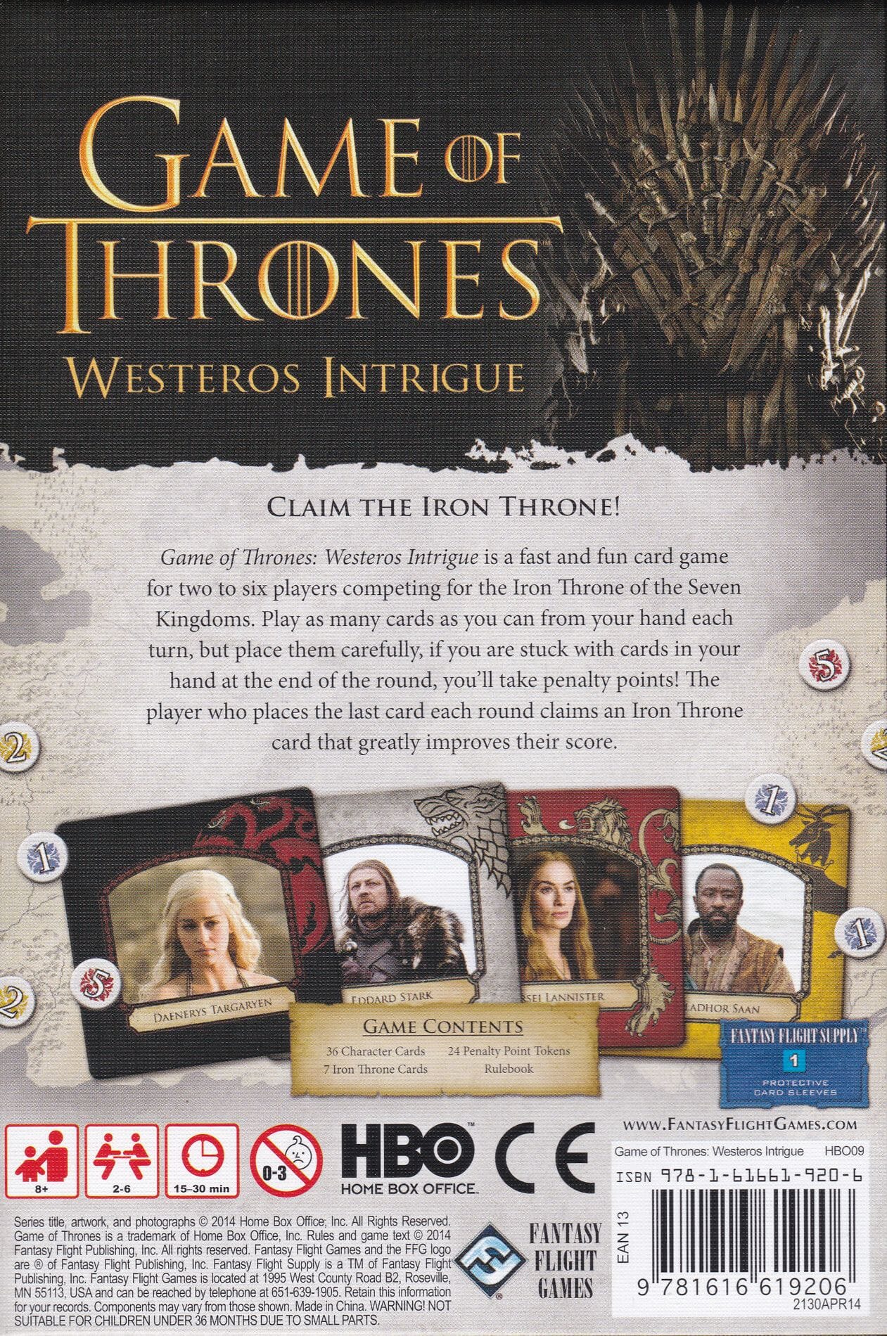 HBO Game of Thrones: Westeros Intrigue Board Games FFG