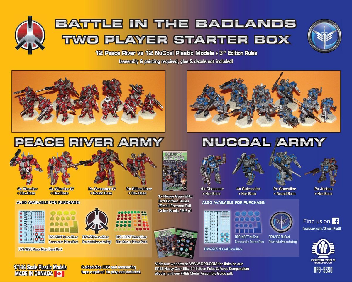 Heavy Gear Blitz: Battle in the Badlands 2 Player Starter Box Miniatures Dream Pod 9