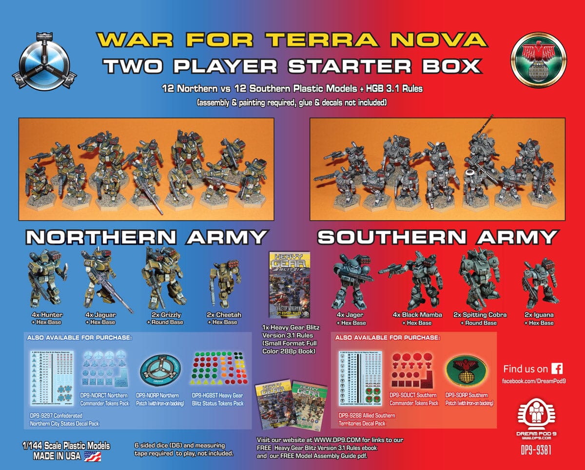Heavy Gear Blitz: War for Terra Nova: 2 Player Starter Box (Version 3.1) Miniatures Dream Pod 9