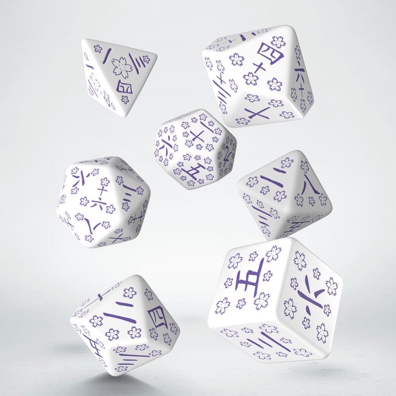 Japanese Dice Set Dice Sets & Games Q Workshop Blue Star Lotus