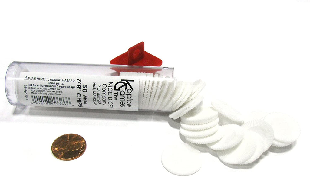 Koplow Games 7/8" Chips (50) Supplies Koplow Games White 