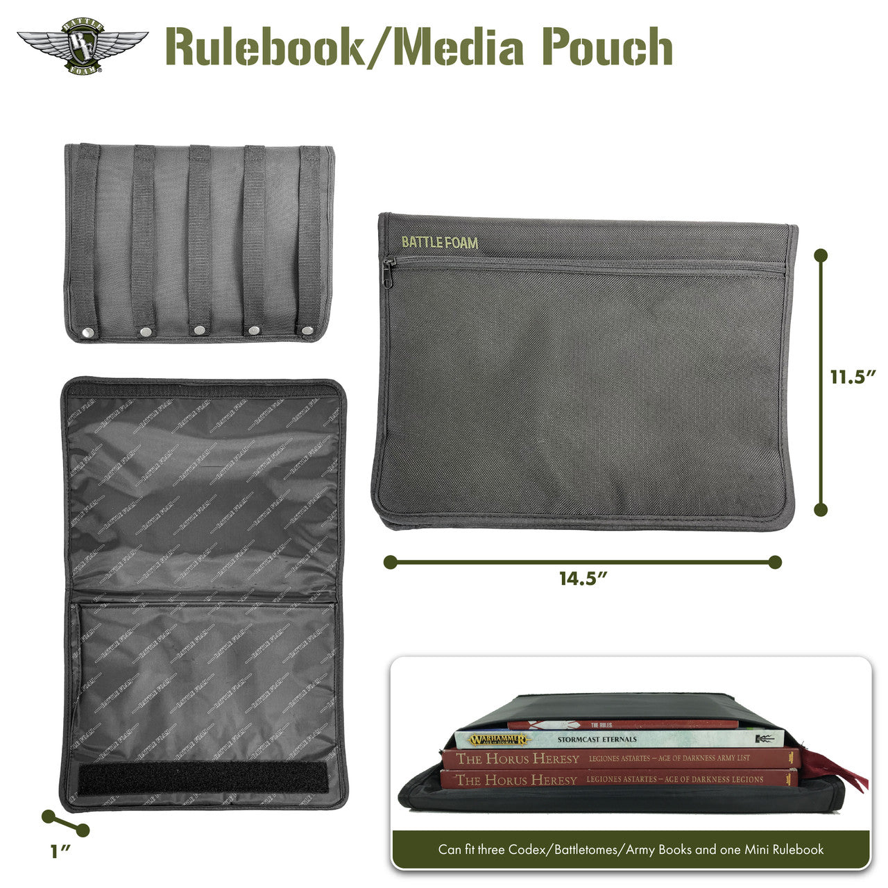 Large Rulebook/Media Pouch P.A.C.K. Molle Accessory Supplies Battle Foam