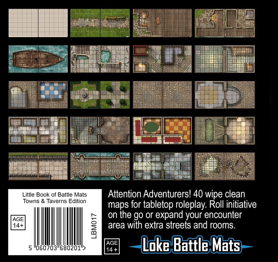 Little Book of Battle Mats - Towns & Taverns Edition 6x6" RPG Loke 