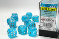 Luminary™ 16mm d6 Sky/silver Dice Block™ (12 dice) Dice CHESSEX