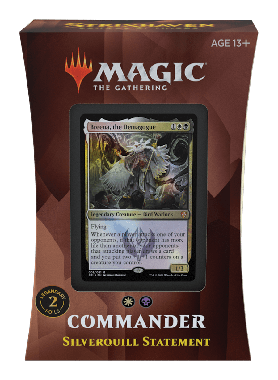 Magic the Gathering: Strixhaven: School of Mages Silverquill Statement Commander Deck General Wizards of the Coast 