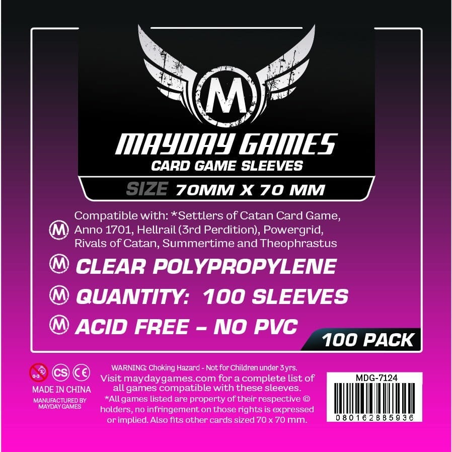 Mayday 7124 70x70 100pack Card Sleeves MAYDAY GAMES INC