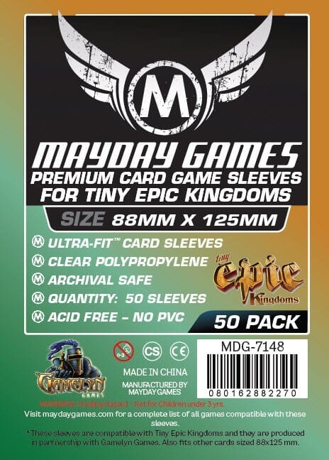 Mayday 7148 88x125 50pack Card Sleeves MAYDAY GAMES INC