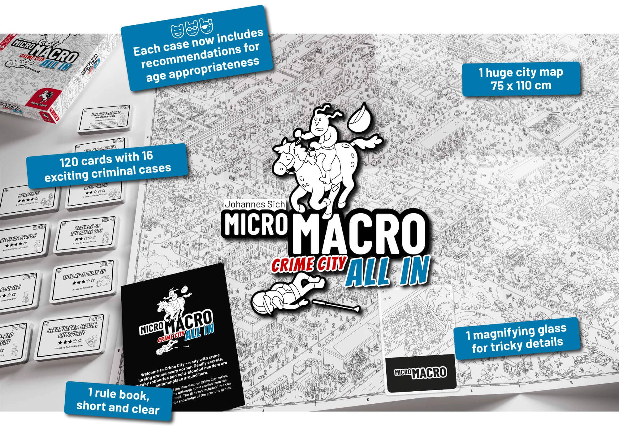 MicroMacro: Crime City - All In Board Games Pegasus Spiele