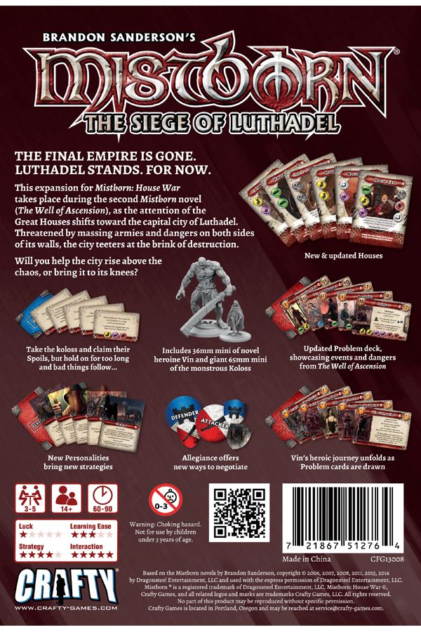 Mistborn: The Siege of Luthadel Board Games CRAFTY GAMES