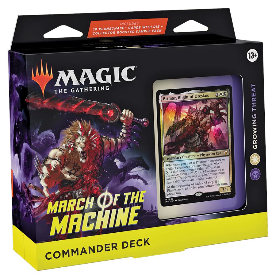 MTG: March of the Machine Commander Decks CCG Wizards of the Coast Growing Threat