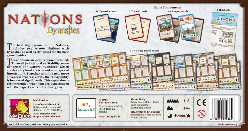 Nations: Dynasties Board Game Lautapelit