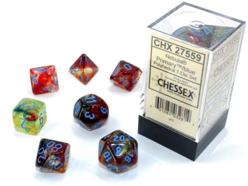 Nebula Primary/Blue: Polyhedral 7-Die Set General CHESSEX