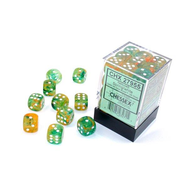 Nebula Spring/White: 12mm Dice Block (36 Dice) General CHESSEX