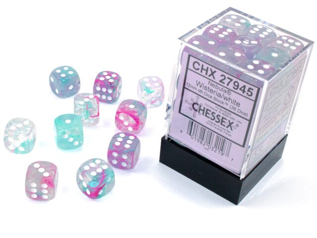 Nebula® 12mm d6 Wisteria/white Luminary™ Dice Block™ (36 dice) Dice CHESSEX
