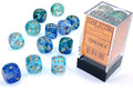 Nebula® 16mm d6 Oceanic™/gold Luminary™ Dice Block™ (12 dice) Dice Sets & Games CHESSEX