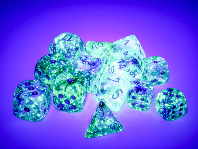 Nebula® Polyhedral Oceanic™/gold Luminary™ 7-Die Set Dice CHESSEX