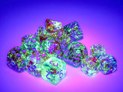 Nebula® Polyhedral Primary™/blue Luminary™ 7-Die Set Dice CHESSEX 