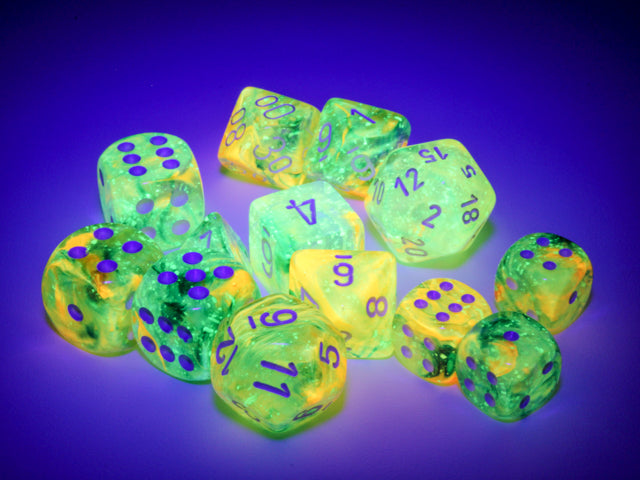 Nebula® Polyhedral Spring/white Luminary™ 7-Die Set Dice CHESSEX