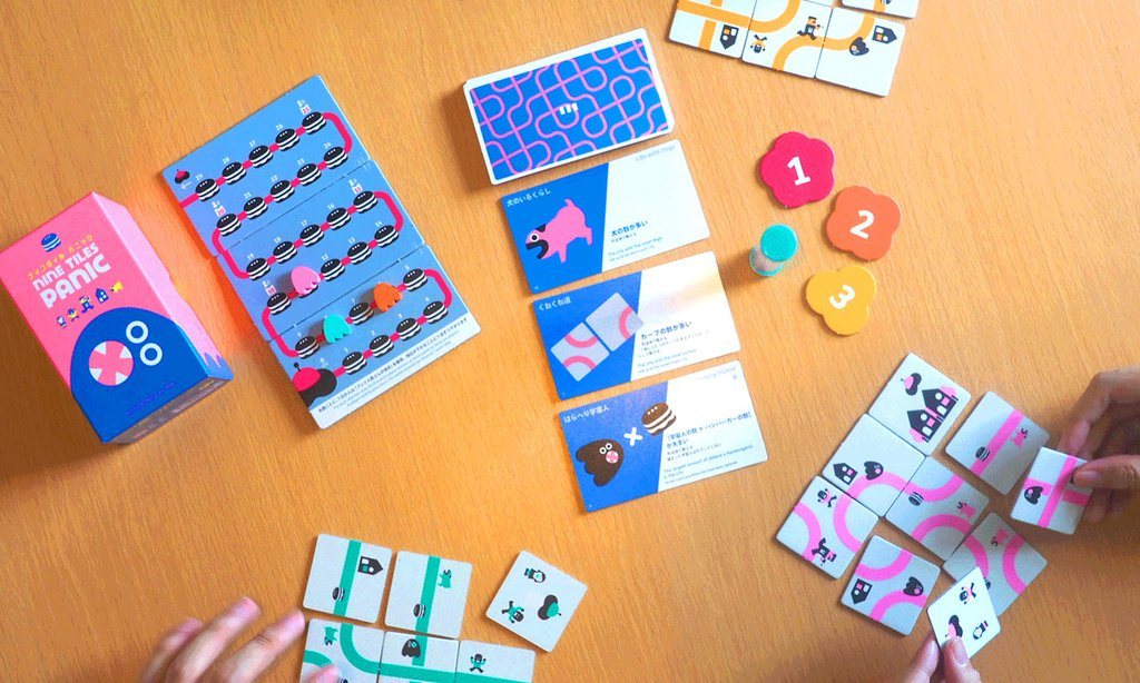 Nine Tiles Panic Board Game Oink