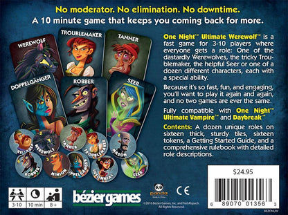 One Night Ultimate Werewolf Party Game Bezier Games 