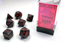 Opaque Polyhedral Black/red 7-Die Set Dice Sets & Games CHESSEX