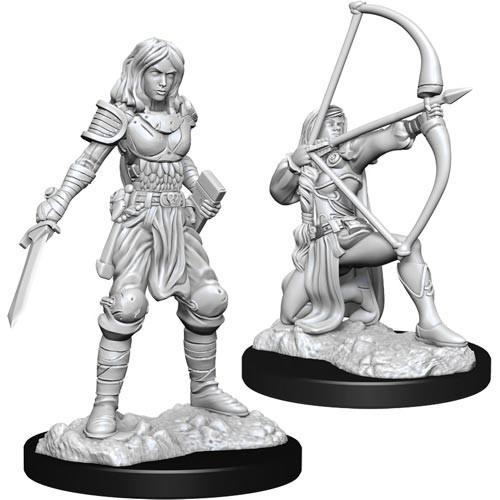 Pathfinder Deep Cuts Unpainted Miniatures: Female Human Fighter Miniatures Wizkids