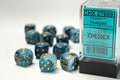 Phantom® 16mm d6 Teal/gold Dice Block™ (12 dice) Dice Sets & Games CHESSEX