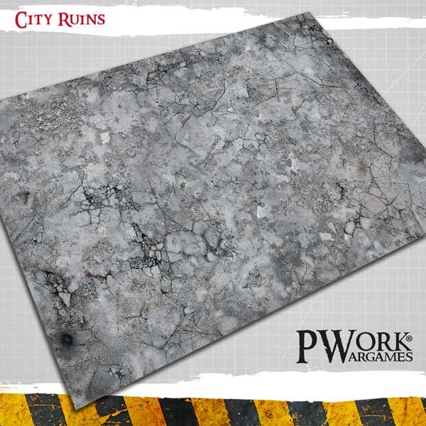 PWork Wargames Neoprene Gaming Mat 4x4 Play Mats Pwork City Ruins