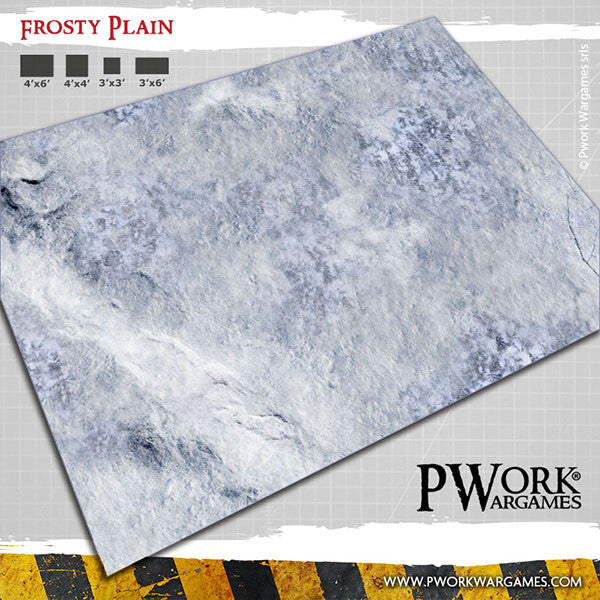 PWork Wargames Neoprene Gaming Mat 4x4 Play Mats Pwork Frosty Plain
