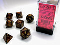 Scarab® Polyhedral Blue Blood™/gold 7-Die Set Dice Sets & Games CHESSEX