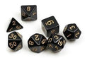 Sirius Dice Set - Solid Black + Gold ink Dice Set Dice Sirius Dice