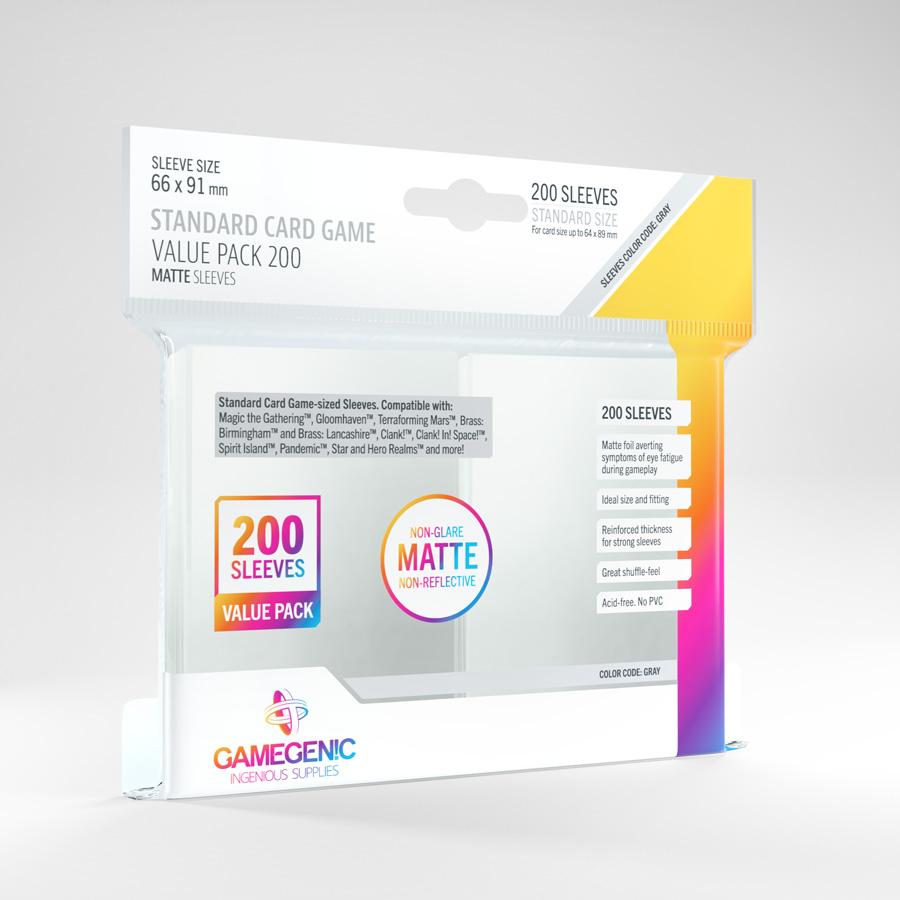 Standard Card Game Matte Sleeves (200) Value Pack Supplies Gamegenic