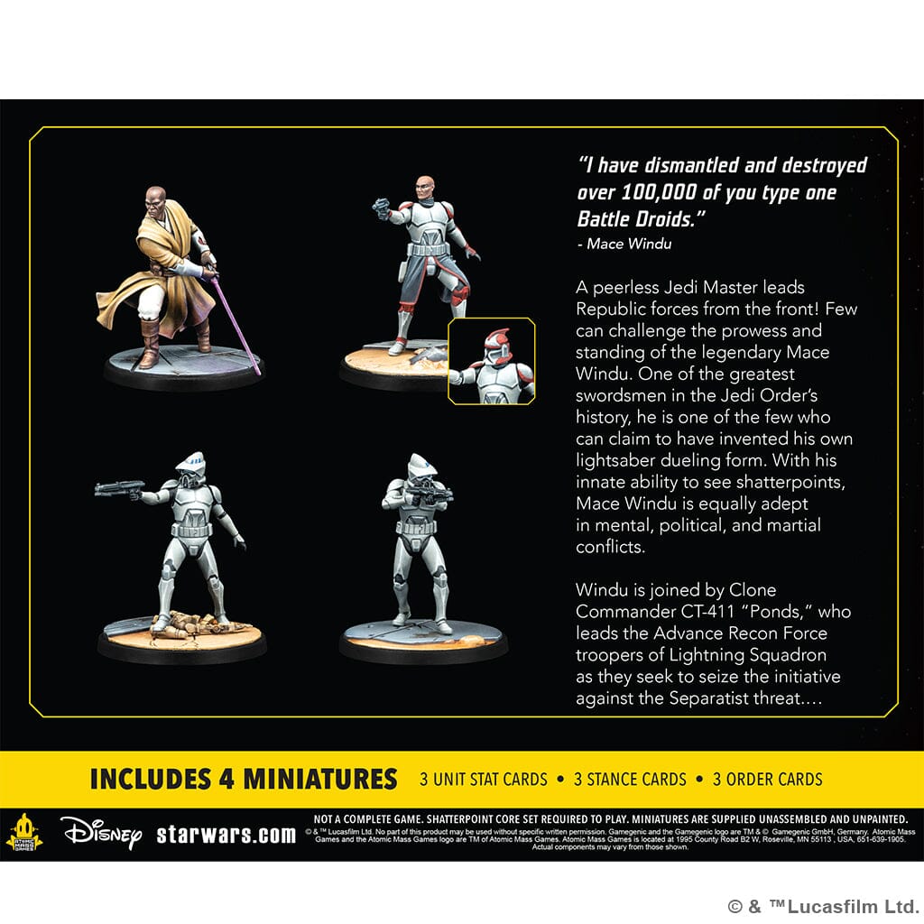 Star Wars: Shatterpoint - This Party's Over: Mace Windu Squad Pack Miniatures Atomic Mass