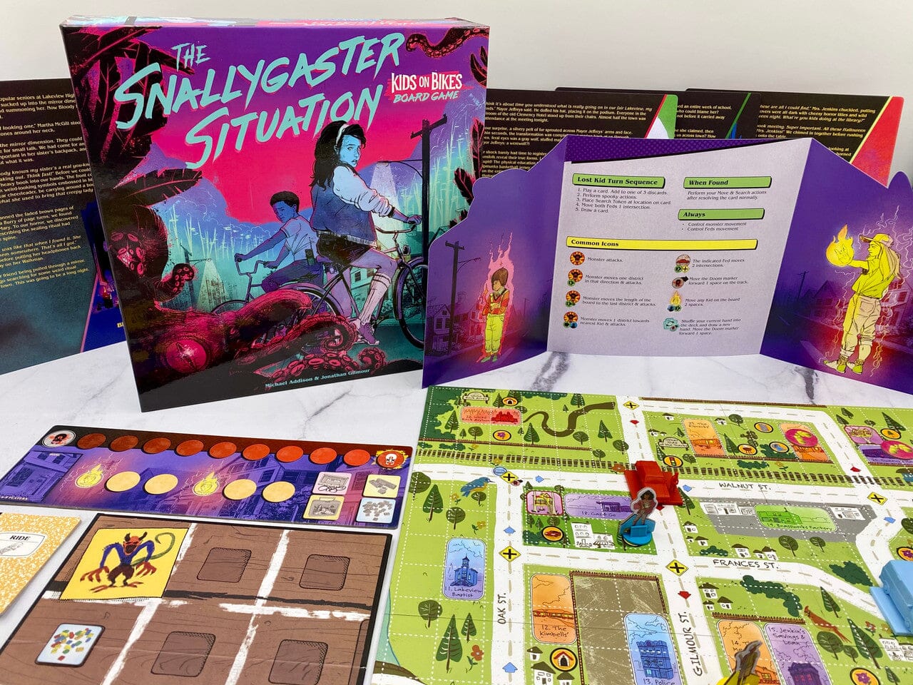 The Snallygaster Situation: Kids on Bikes Board Game Board Games Renegade Games Studios