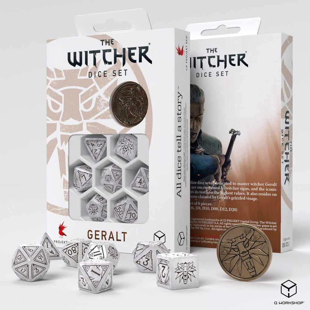 The Witcher Dice Set: Geralt Dice Q Workshop White Wolf