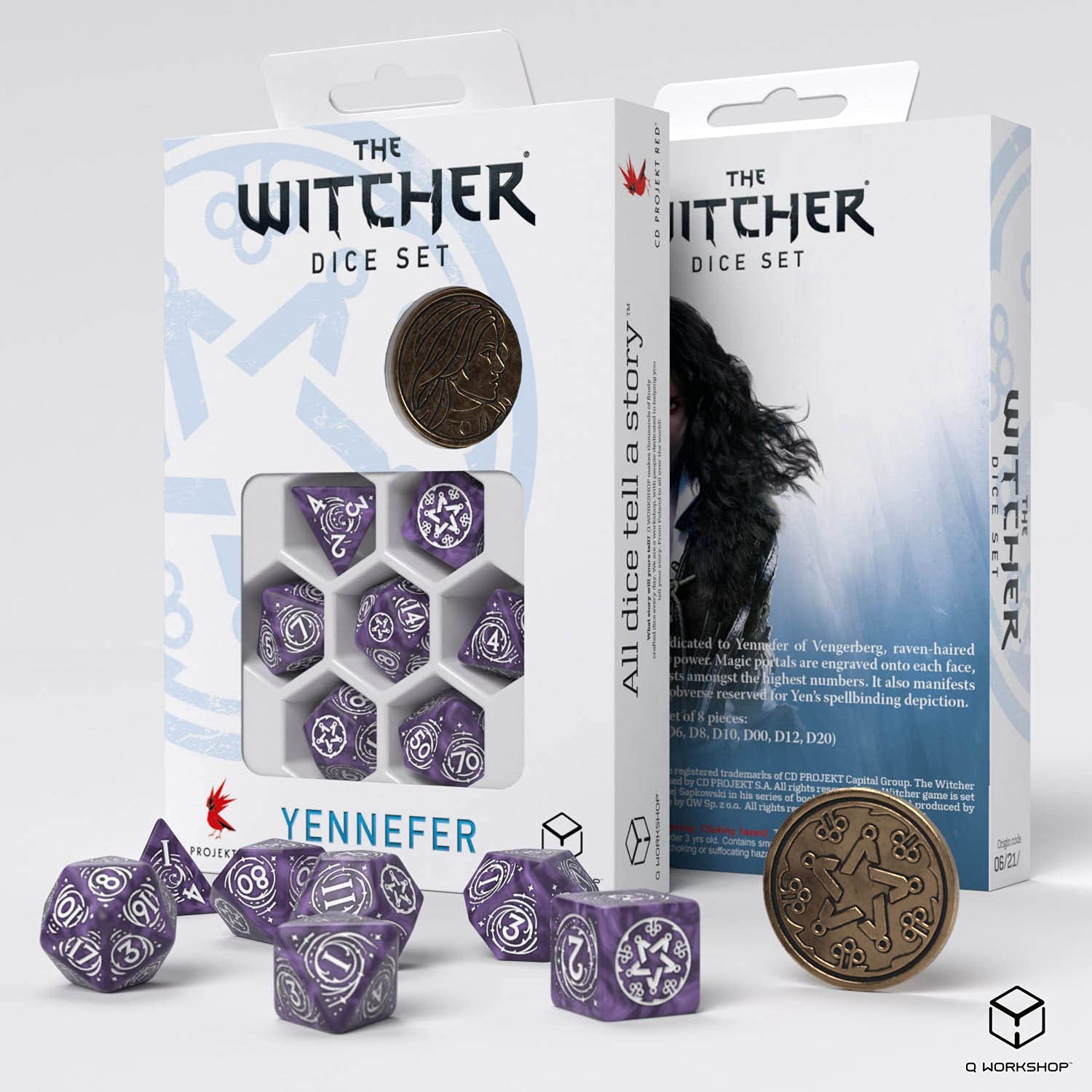 The Witcher Dice Set: Yennefer Dice Q Workshop Lilac and Gooseberries