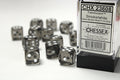 Translucent 16mm d6 Smoke/white Dice Block™ (12 dice) Dice Sets & Games CHESSEX