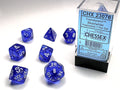 Translucent Polyhedral Blue/white 7-Die Set Dice Sets & Games CHESSEX