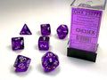 Translucent Polyhedral Purple/white 7-Die Set Dice Sets & Games CHESSEX